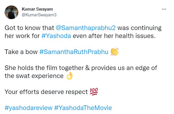 yashodha , samantha , twitter reviews, cinibazaar